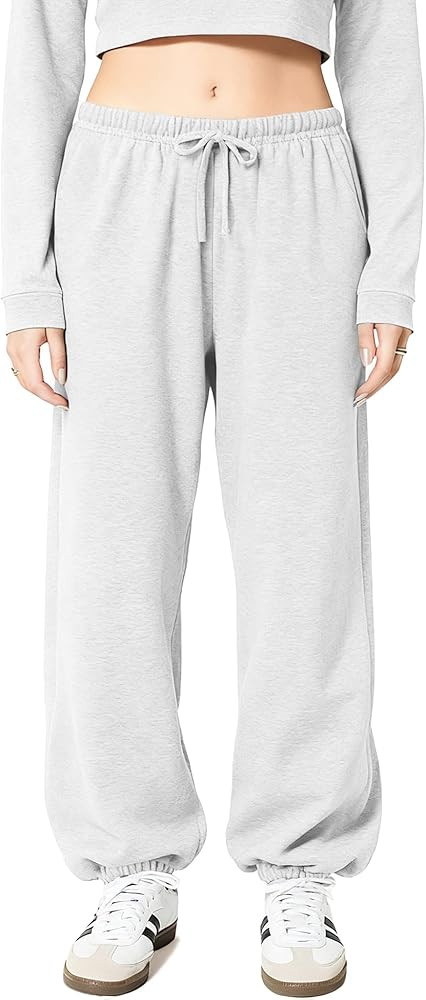 Ugerlov Women's Fleece Lined Sweatpants Winter Thermal Low Rise Drawstring Sweat Pants Baggy Jogg... | Amazon (US)