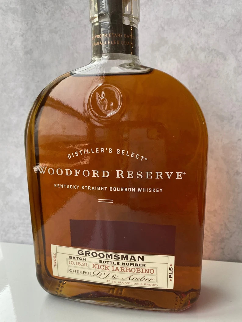 Groomsmen whiskey label | Woodford Reserve Label| Bourbon label | Custom whiskey label | Best Man... | Etsy (US)