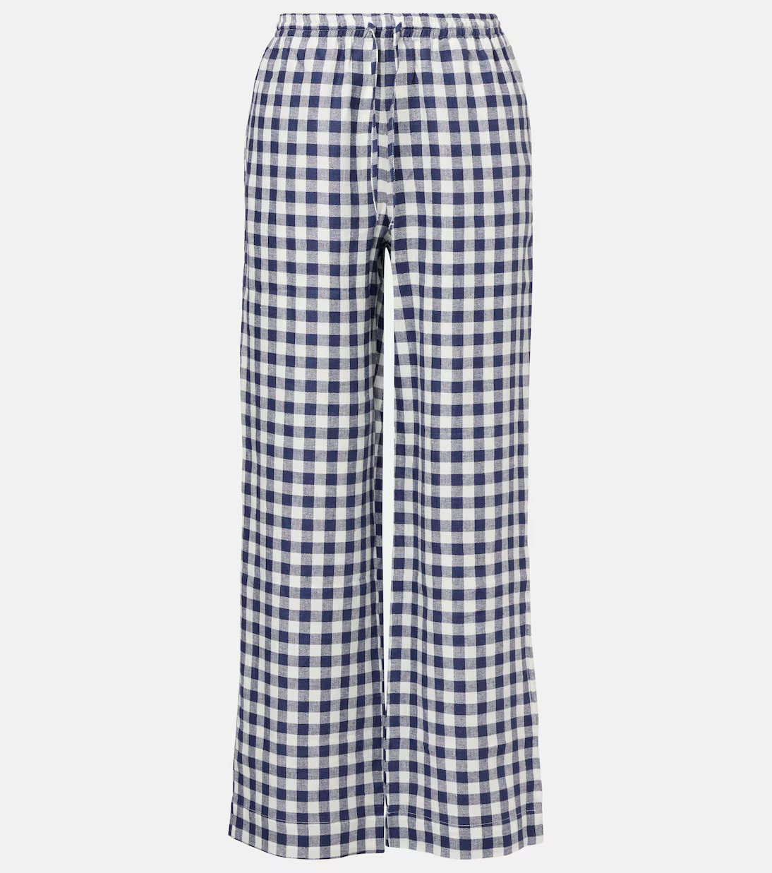 Aurelia gingham linen wide-leg pants | Mytheresa (UK)