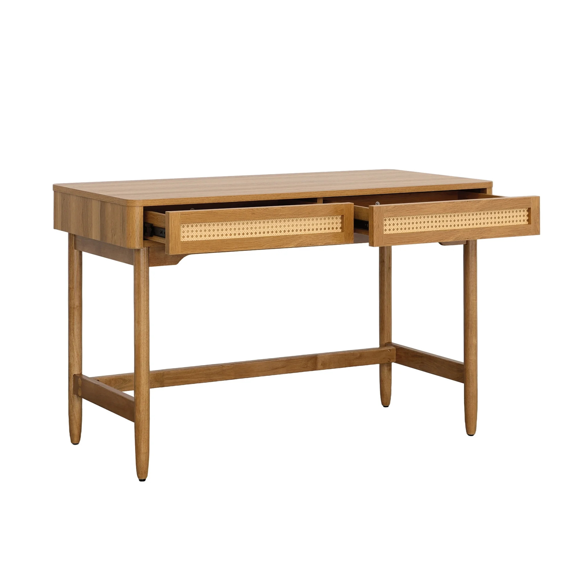 Better Homes & Gardens Springwood Caning Desk, Light Honey Finish | Walmart (US)