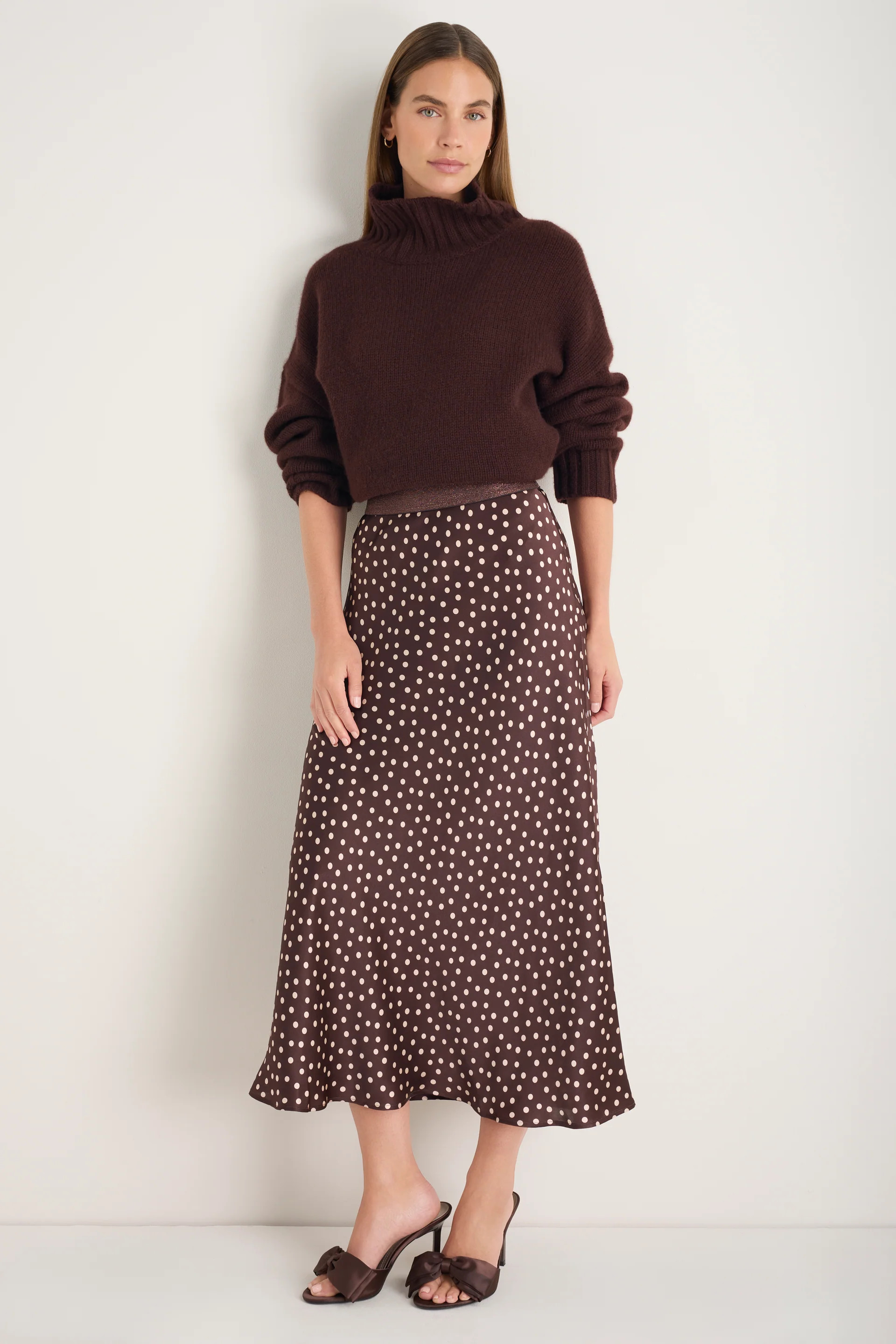 Ella Silk Skirt - Cocoa Spot | WYSE London