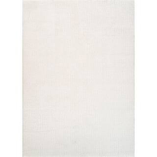 Off-White 8 ft. x 10 ft. Makena Modern Geometric High-Low Area Rug | The Home Depot