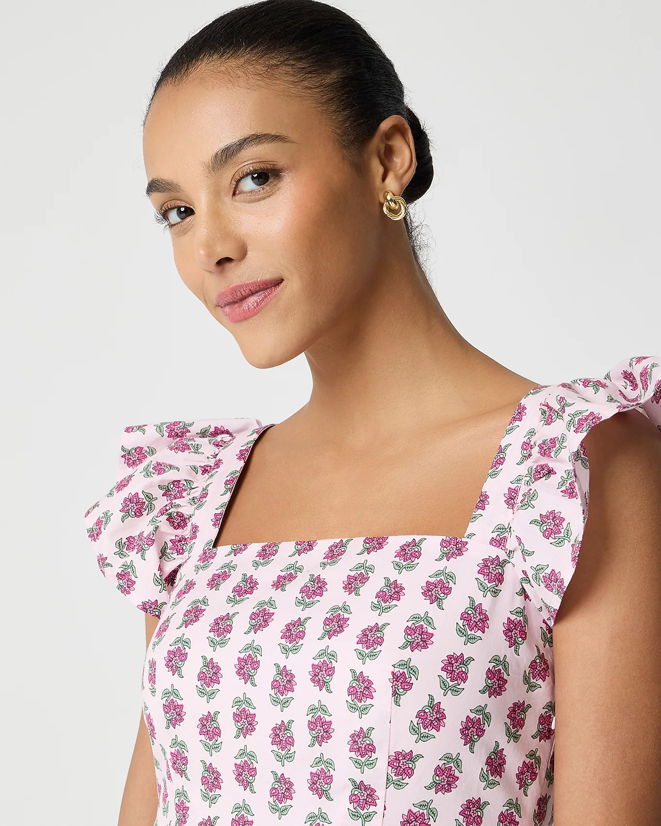 Ruffle-sleeve midi dress | J.Crew Factory