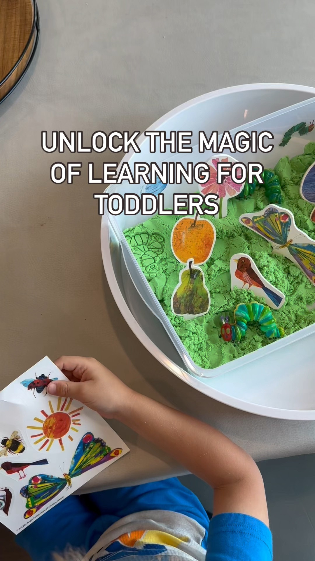A great sensory bin for your toddler to enhance language, fine motor skills, and creativity! The Very Hungry Caterpillar sensory bin is a toddler must have! 

#LTKKids #LTKFamily #LTKBaby