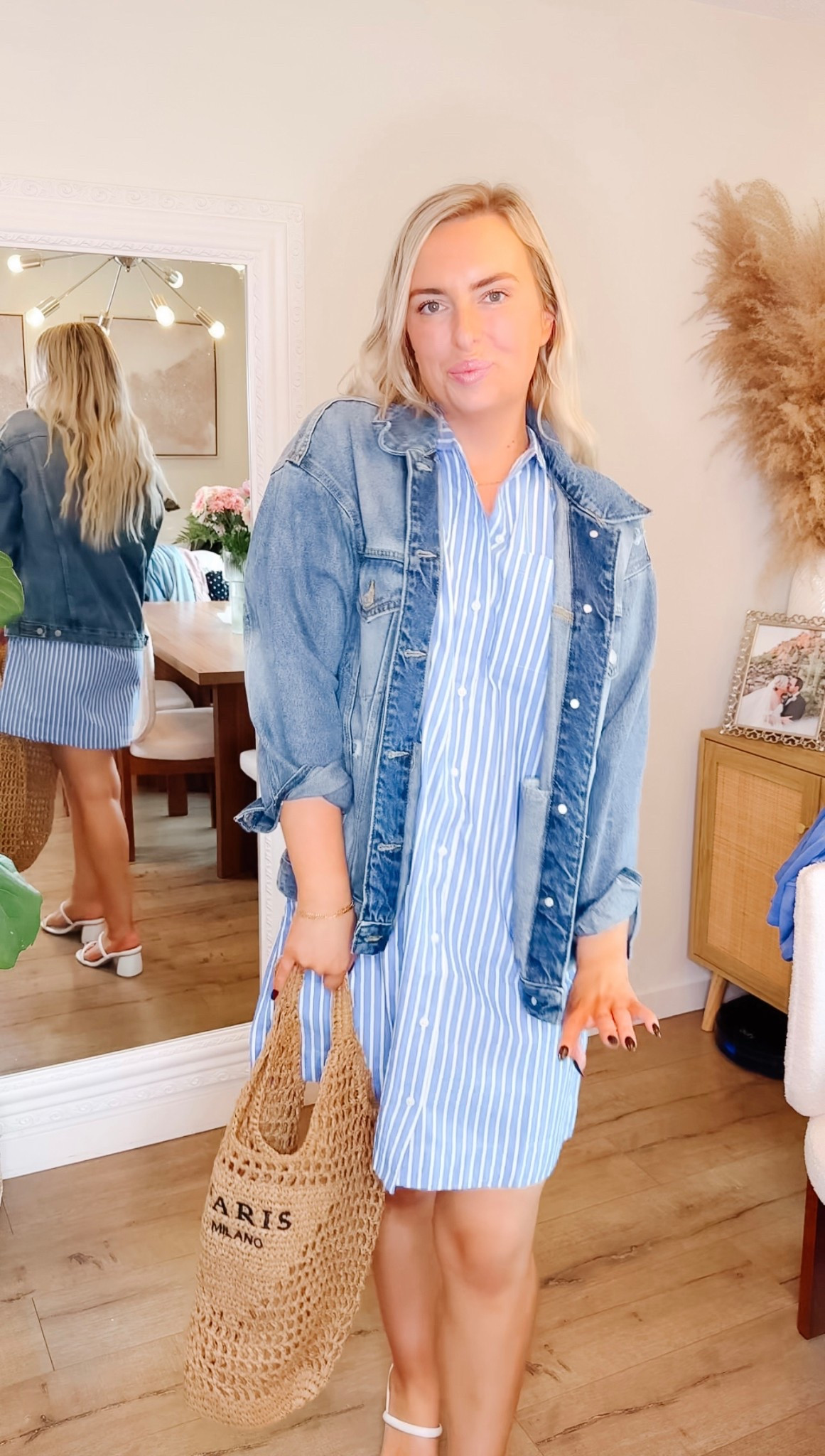 Striped dress
Denim jacket
Strapped sandals

Size medium 


#LTKStyleTip #LTKSaleAlert #LTKFindsUnder50