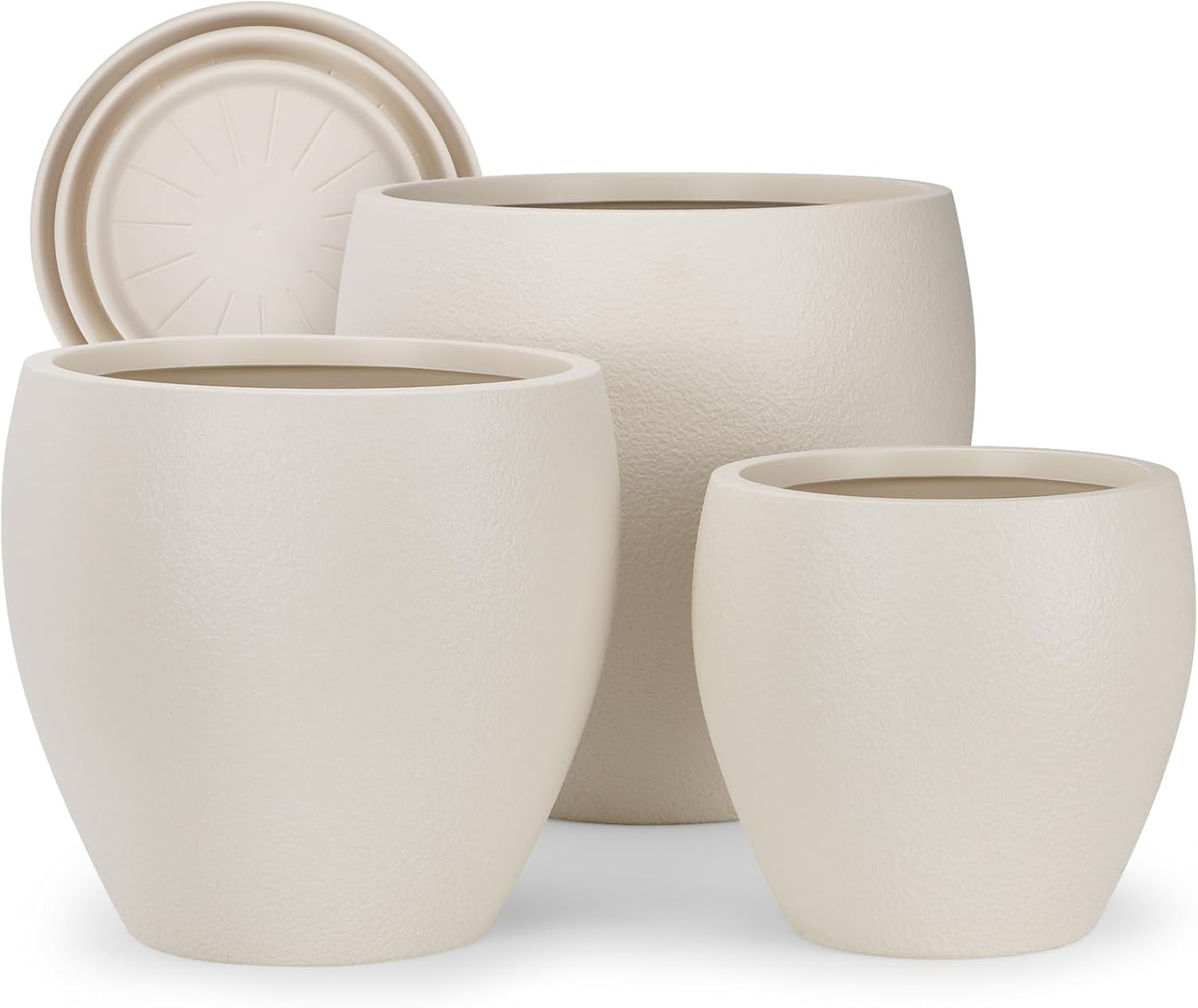 Plant Pots 17.5/14.8/12.2 inch Set of 3, Flower Pots with Drainage Holes, Large Planters for Indo... | Amazon (US)