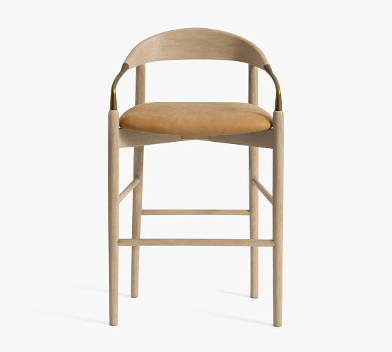 Laguna Leather Metal Stool | Pottery Barn (US)
