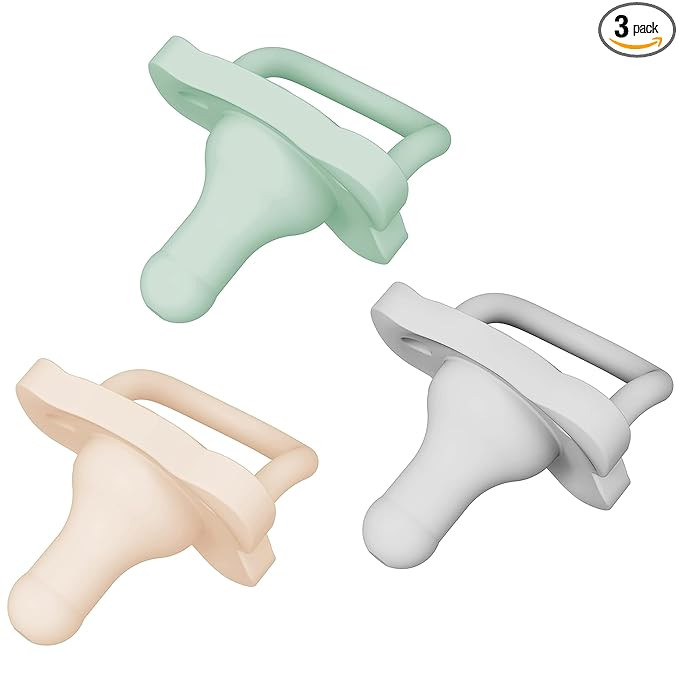Dr. Brown's HappyPaci 100% Silicone Baby Pacifier, Contoured One-Piece Design, Gray/Green/Ecru, 0... | Amazon (US)
