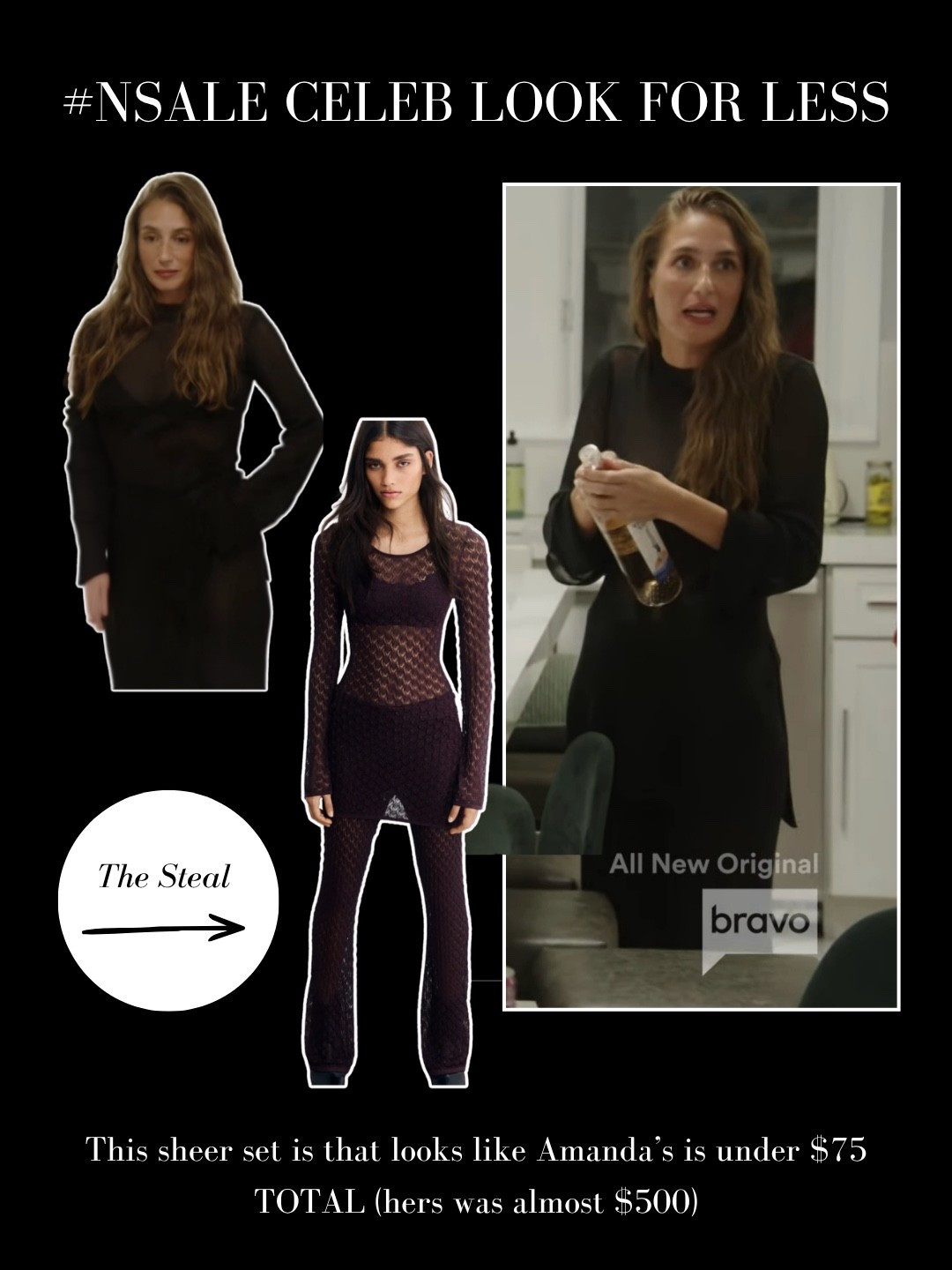 #NSALE celeb look for less! This sheer pointelle outfit looks like Amanda Batula’s and is under $75 …. Hers was almost $500 / Plus shop other picks