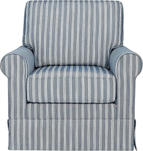 Jofran Riley Traditional Striped Upholstered Skirted Swivel Accent Chair | Amazon (US)
