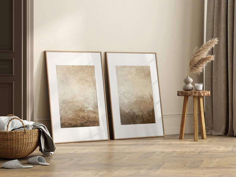 Earthy Abstract Texture Wall Art, Beige Textural Wall Art, Moody Beige Prints, Moody Brush Stroke... | Etsy (US)
