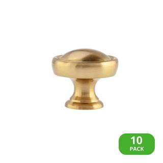 Sumner Street Home Hardware 10-Pack Grayson 1-1/8 in. (29 mm) Traditional Satin Brass Round Cabin... | The Home Depot