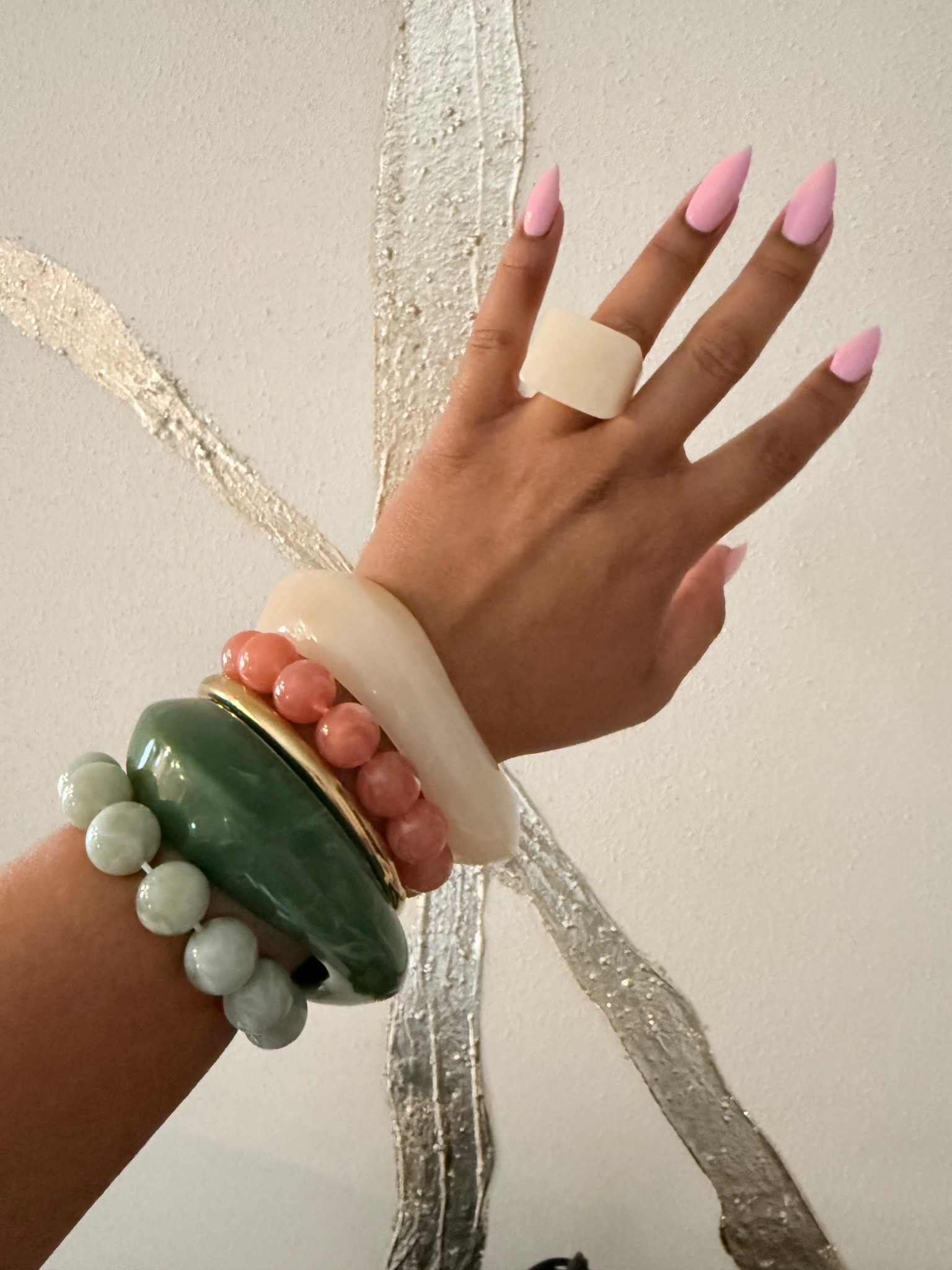 Spring Stacks. FYI the bracelets are sized. Wearing a M/L. The green pair isn’t online yet. 

#LTKdayinmylife #LTKootd #LTKmomlife