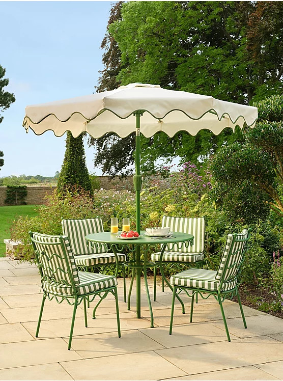 Riviera Green and White Stripe 6 Piece Patio Set | George