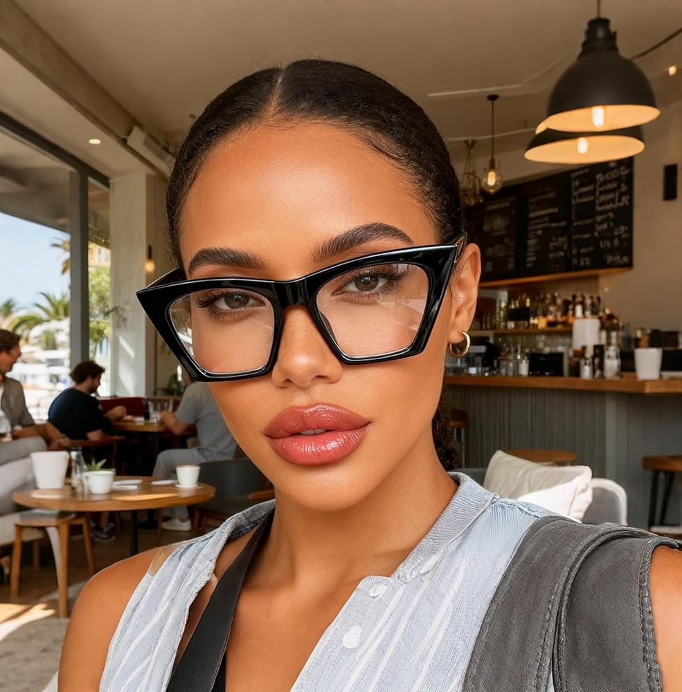 FEISEDY Square Cat Eye Reading Glasses Blue Light Blocking Women Fashion Cateye Reader Anti Glare... | Amazon (US)