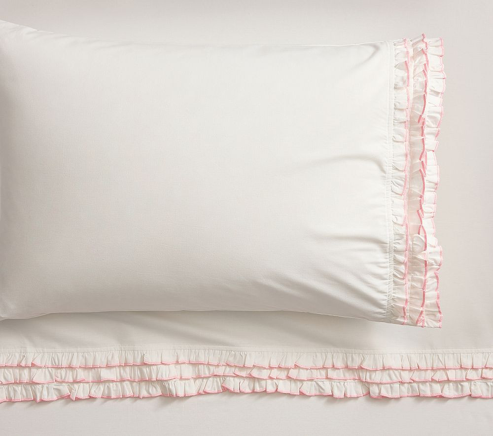 Clara Ruffle Organic Cotton Sheet Set | Pottery Barn Kids