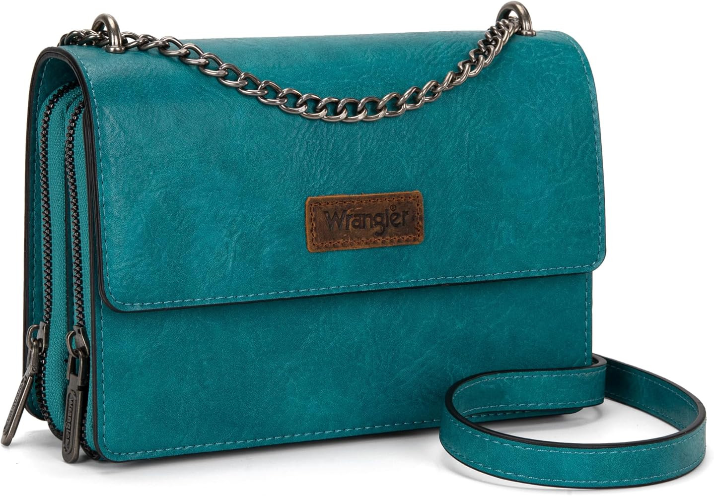 Wrangler Flap Crossbody Purse for Women Shoulder Bag Vintage Wallets with Chain Strap | Amazon (US)