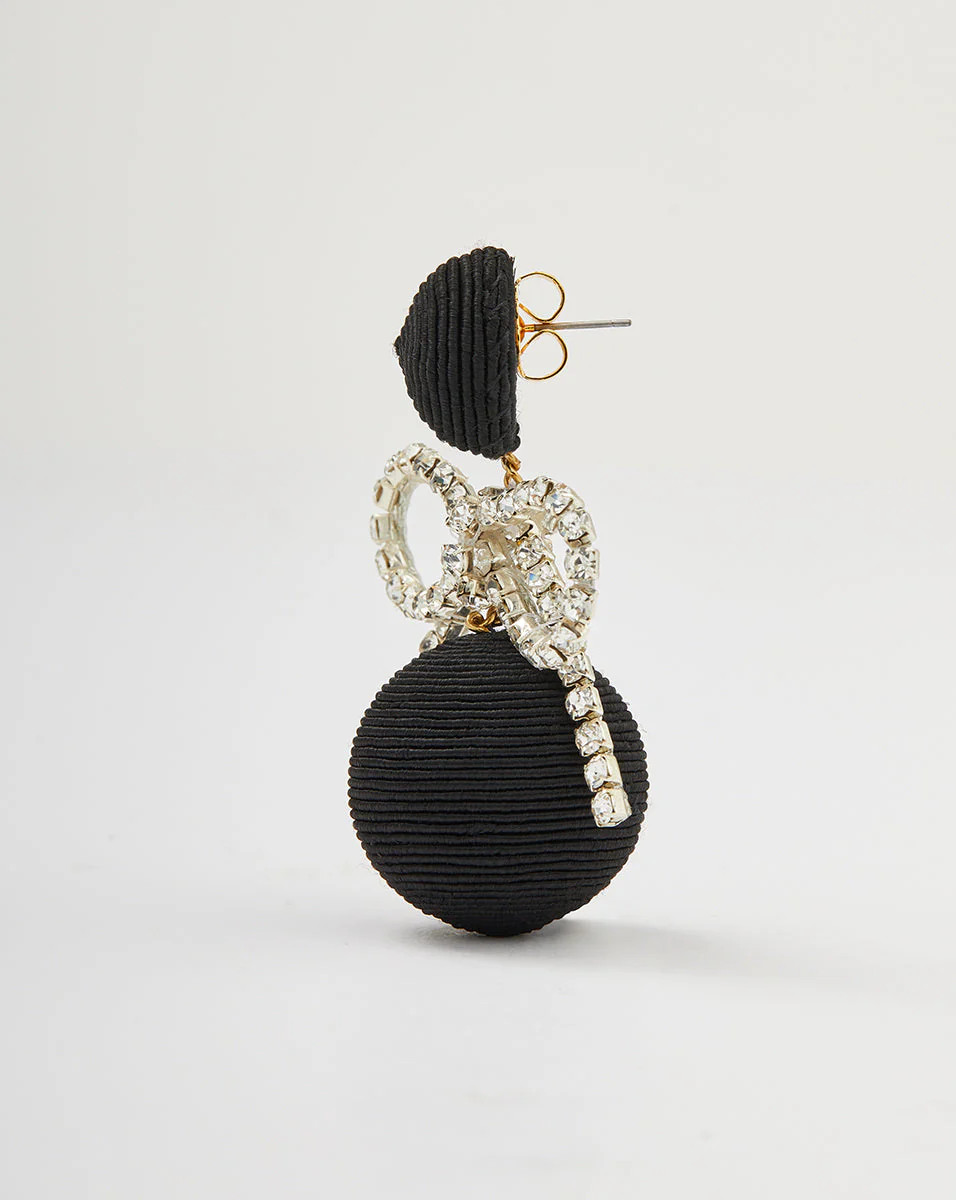 Crystal Bow Drop Earrings | Post Backing | Veronica Beard