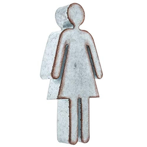 Woman Galvanized Metal Wall Decor Restaurant Female Bathroom Sign | Amazon (US)