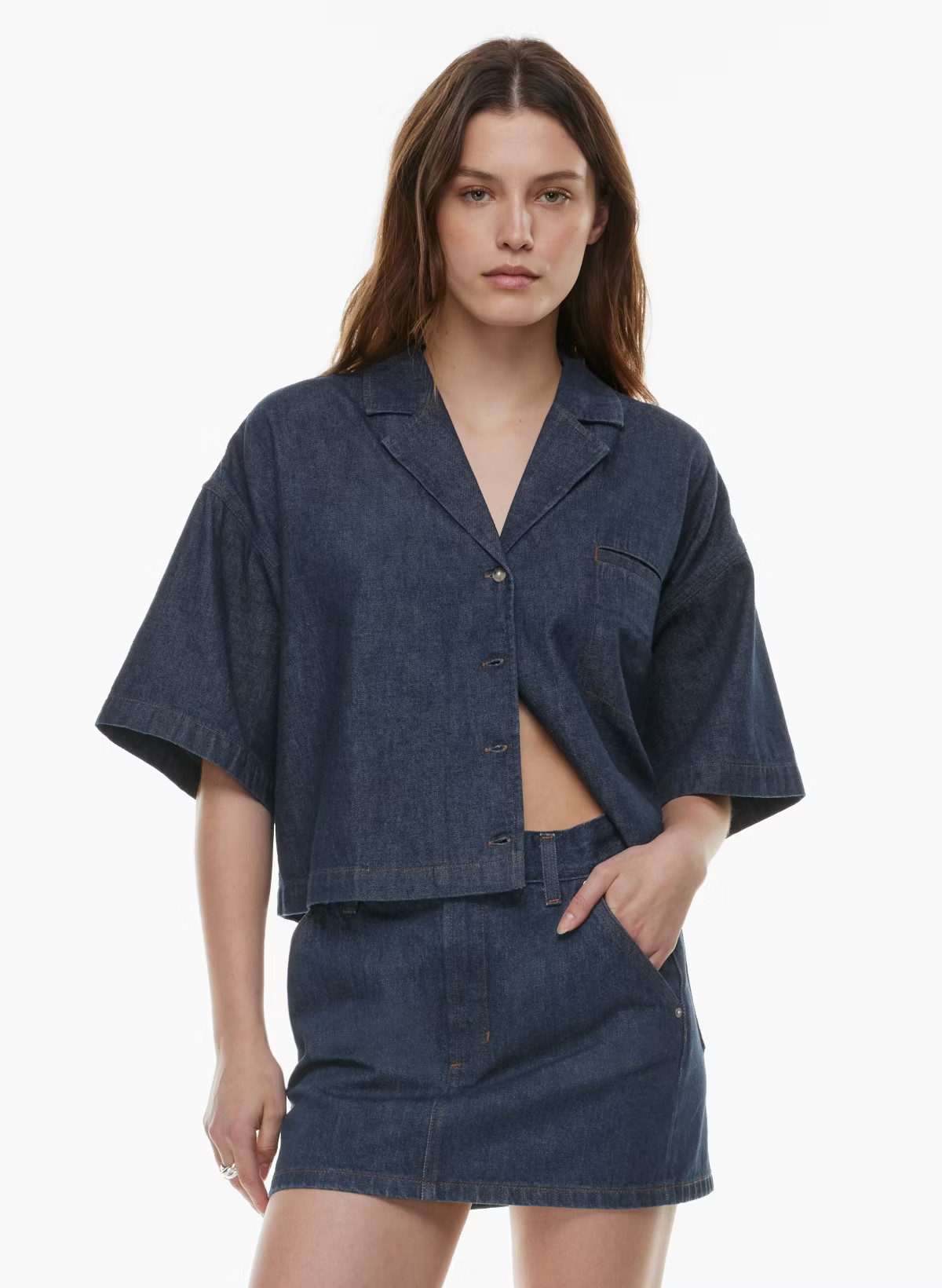THE JANE BOXY DENIM SHIRT | Aritzia