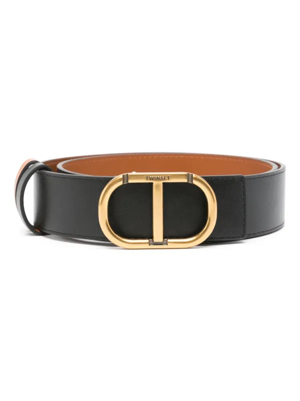 TWINSET Oval-T Reversible Belt | Black | FARFETCH UK | Farfetch Global