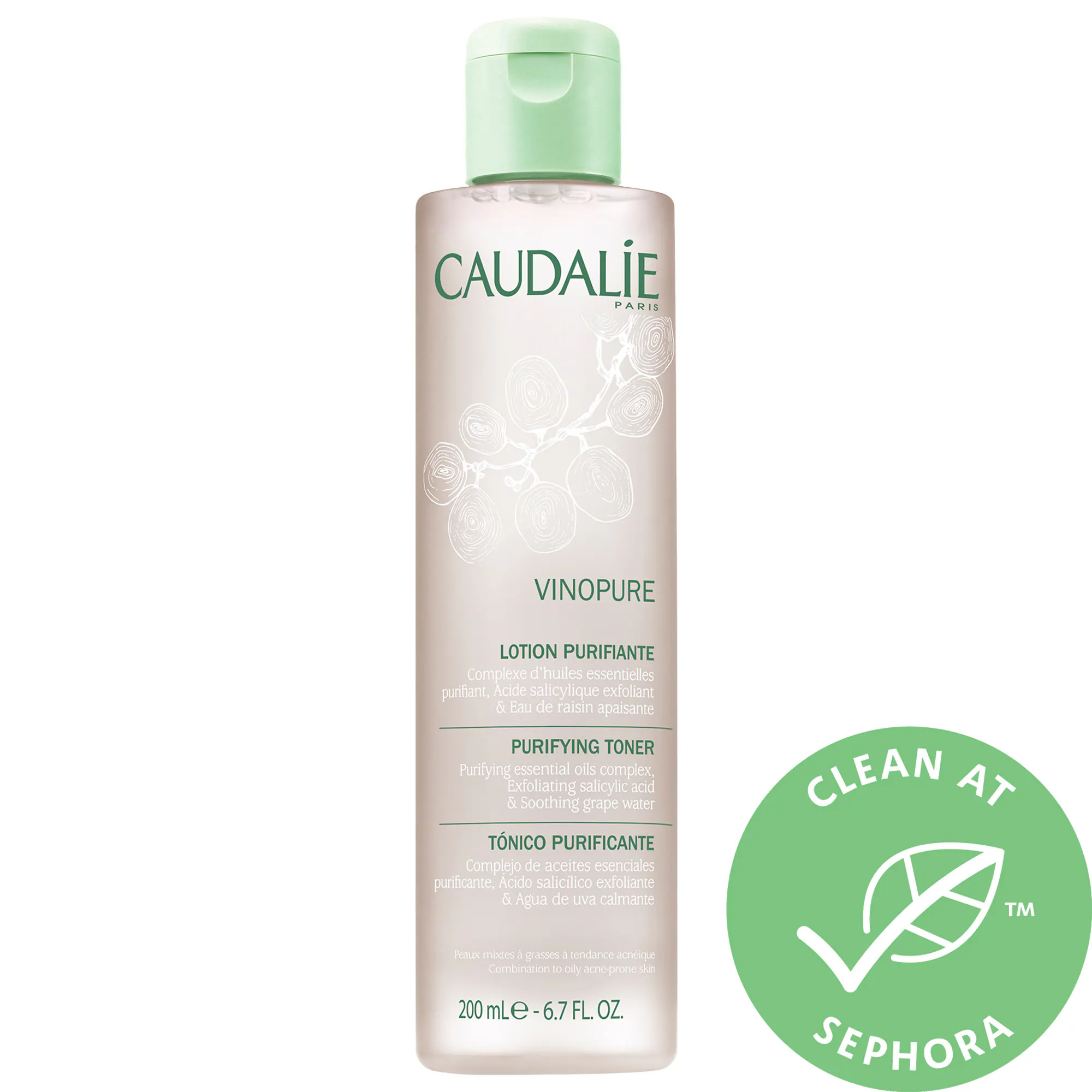 Caudalie Vinopure Natural Salicylic Acid Pore Minimizing Toner 6.7 oz/ 200 mL | Sephora (US)