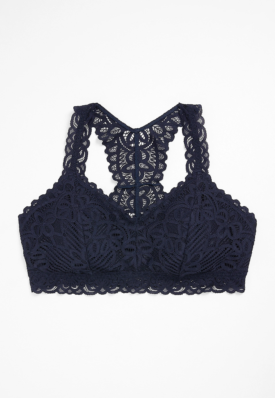 Vintage Lace Solid Racerback Bralette | Maurices