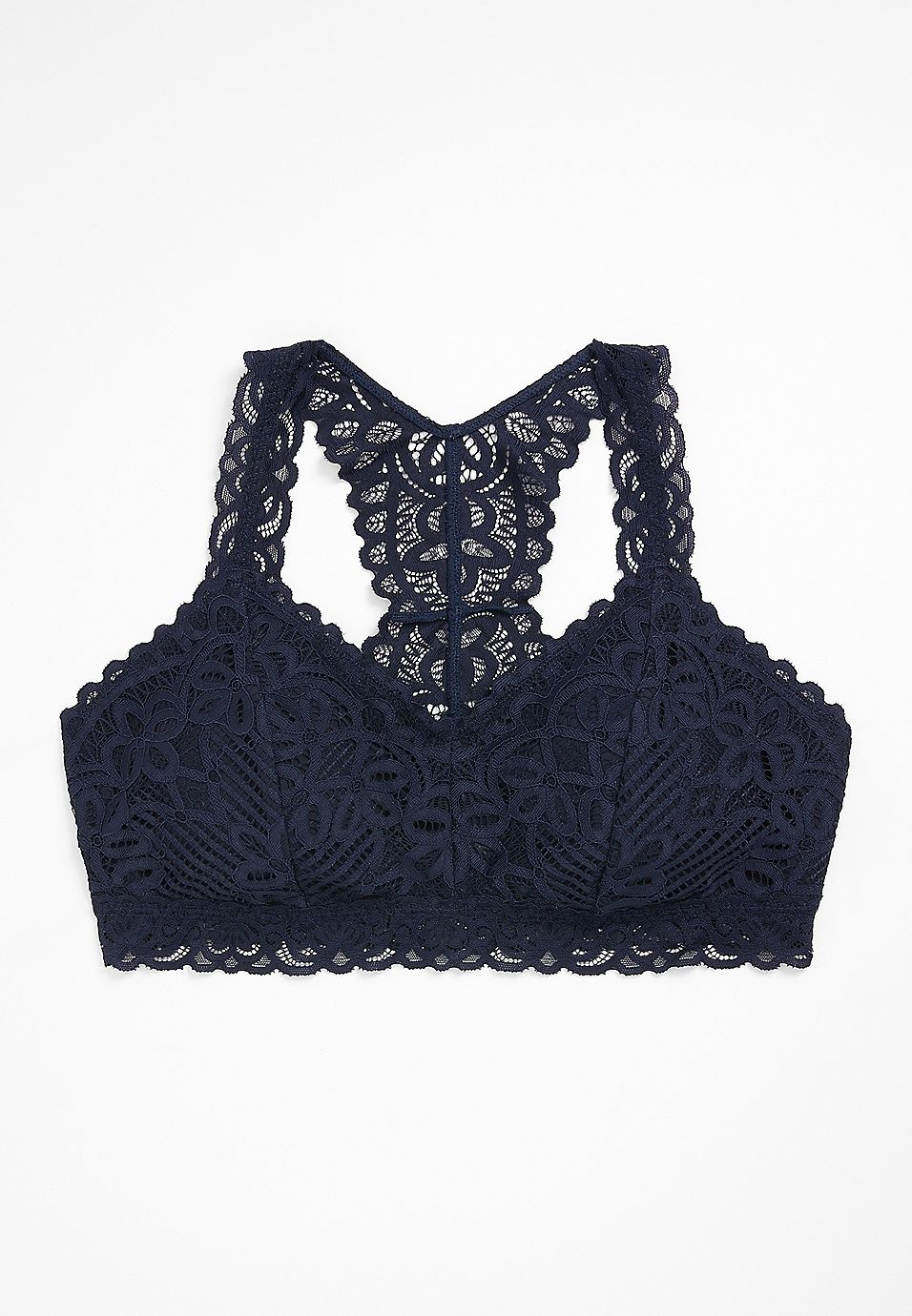 Vintage Lace Solid Racerback Bralette | Maurices