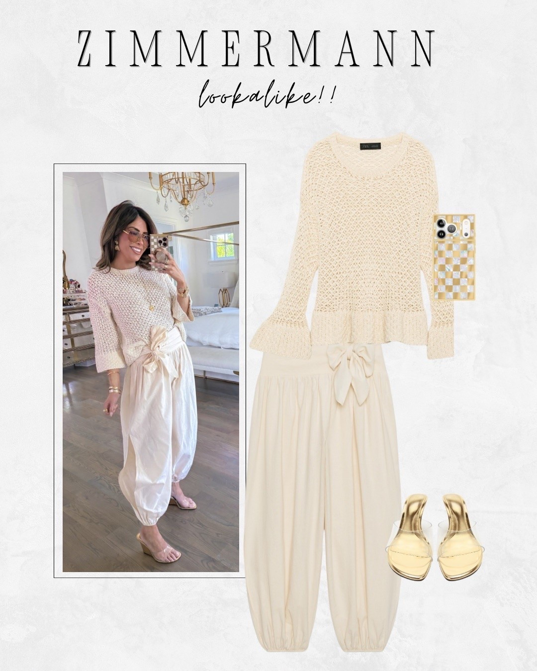 Zimmermann inspired pants! Wearing a medium sweater and small in pants!! 🫶🏻

Zimmermann, Zara fashion, Zara finds, Zimmermann pants, Summer outfits, Workwear, Business casual, Church outfits, Gemme Beauty, Emily Gemma

#LTKSeasonal #LTKgrwm #LTKWorkwear