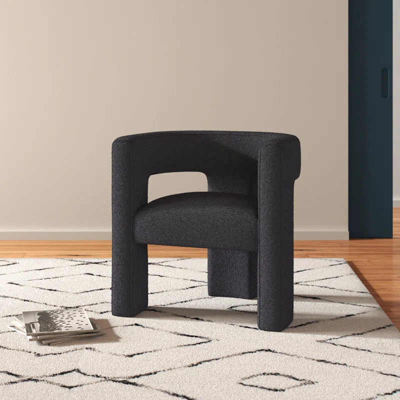Brycie 28" Wide Boucle Upholstered Square Armchair | Wayfair North America