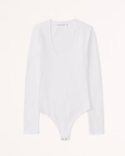 Women's Long-Sleeve Scoopneck Bodysuit | Women's Tops | Abercrombie.com | Abercrombie & Fitch (US)