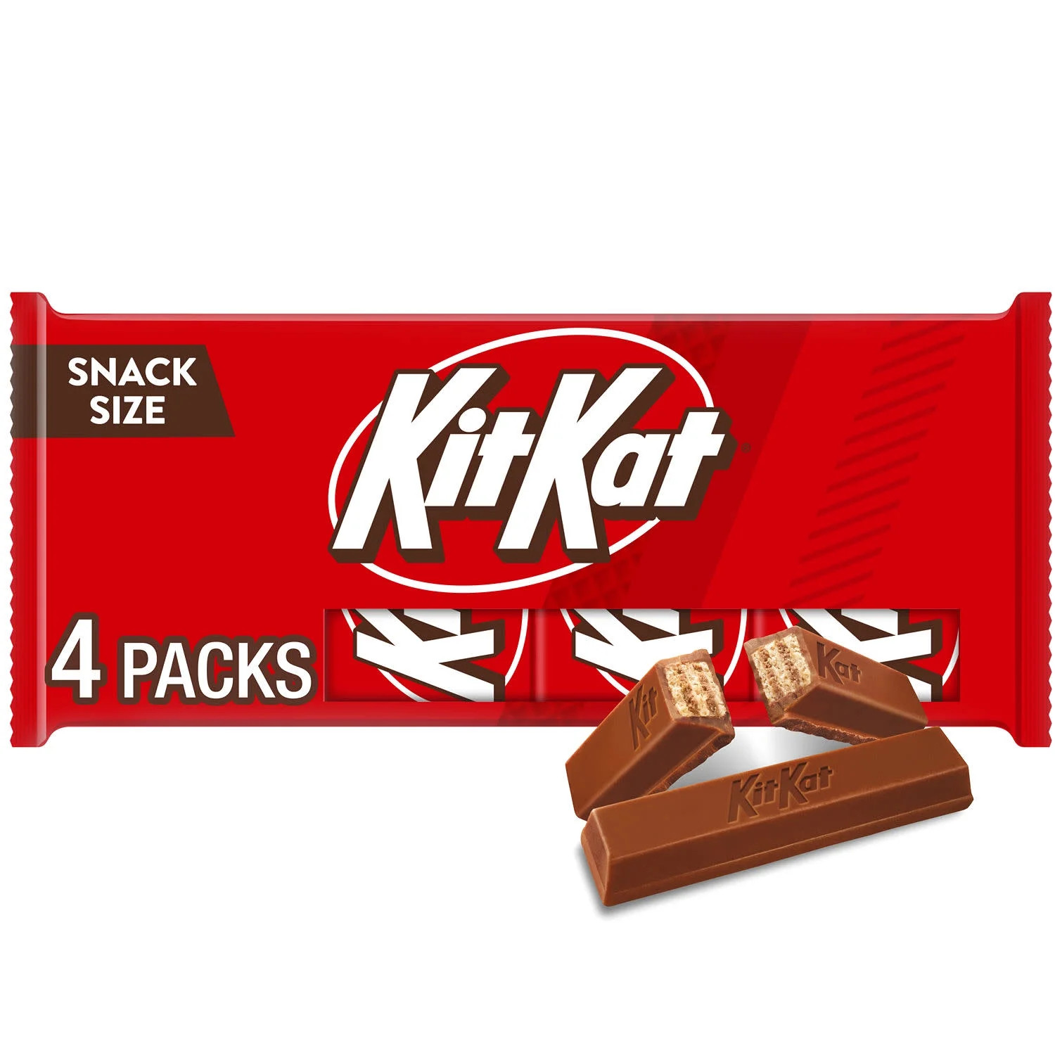 KIT KAT Milk Chocolate Wafer Snack Size, Candy Bars, .49 oz (4 Count) - Walmart.com | Walmart (US)