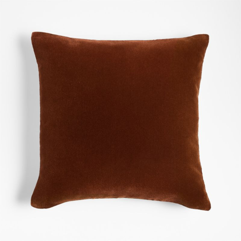 Almond Brown 20'' Faux Mohair Pillow with Feather Insert + Reviews | Crate & Barrel | Crate & Barrel