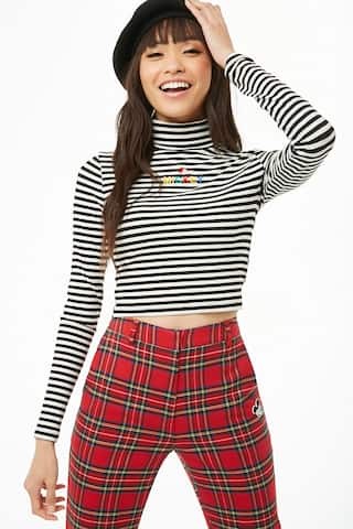 Mickey Mouse Striped Crop Top | Forever 21 (US)