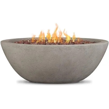 Real Flame Riverside 36" Round Concrete Propane or Natural Gas Fire Pit in Glacier Gray | Walmart (US)