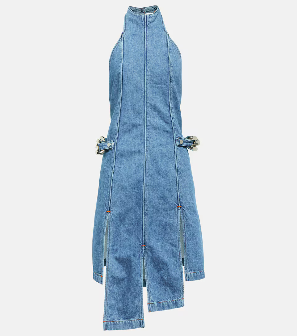 Chain-detail paneled denim midi dress | Mytheresa (US/CA)