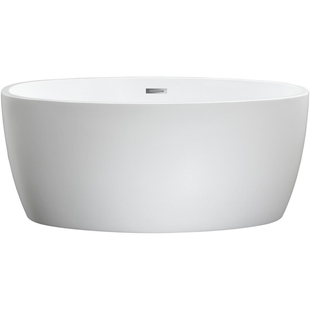 Vanity Art Calais 55 in. Acrylic Flatbottom Center Bathtub in White-VA6834-S - The Home Depot | The Home Depot