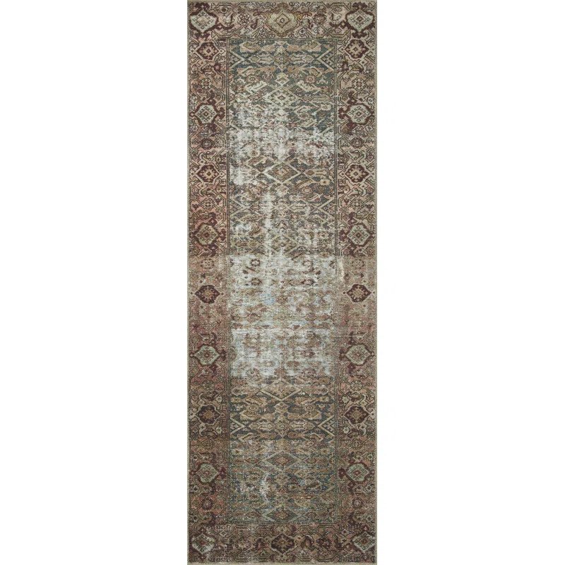 Georgie Oriental Moss/Salmon Area Rug | Wayfair North America