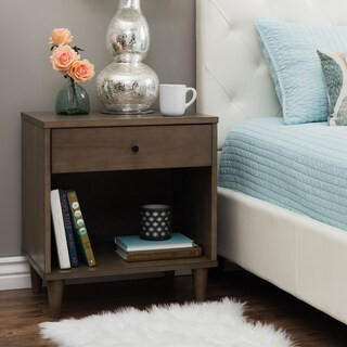 Strick & Bolton Vilas Light Charcoal Nightstand | Bed Bath & Beyond
