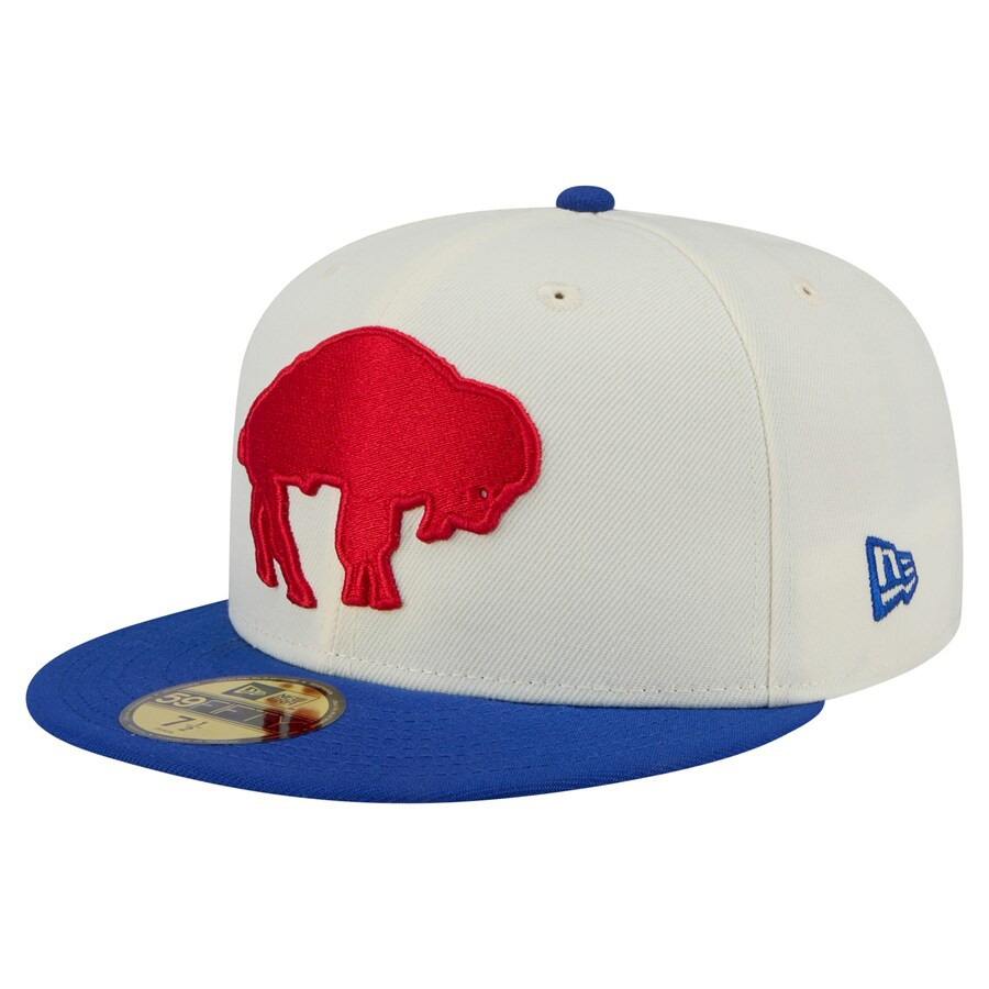 Men's Buffalo Bills New Era White/Royal Throwback Main 59FIFTY Fitted Hat | NFL Shop