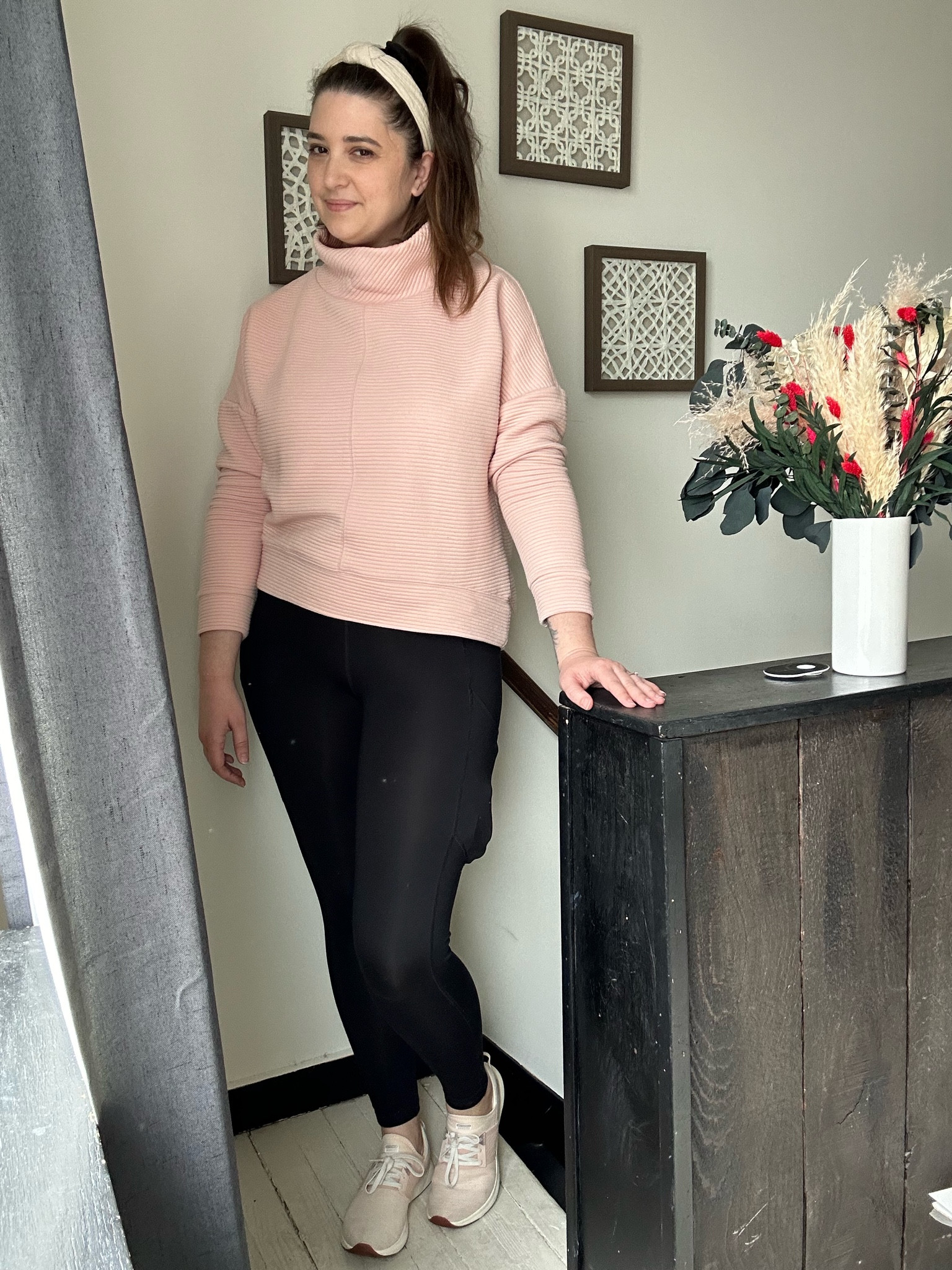 i got so many compliments on my sweater today… mine is actually from BJs, but is a lookalike for the Zella sweater. leggings, sneakers & knit headband to round out the look  

#LTKstyletip #LTKxTarget #LTKActive