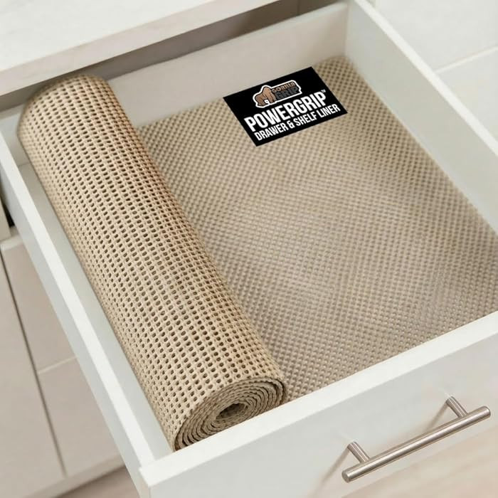 powerGRIP Drawer Shelf and Cabinet Liner, Thick Strong Hold, Non-Adhesive Liners Protect Kitchen ... | Amazon (US)