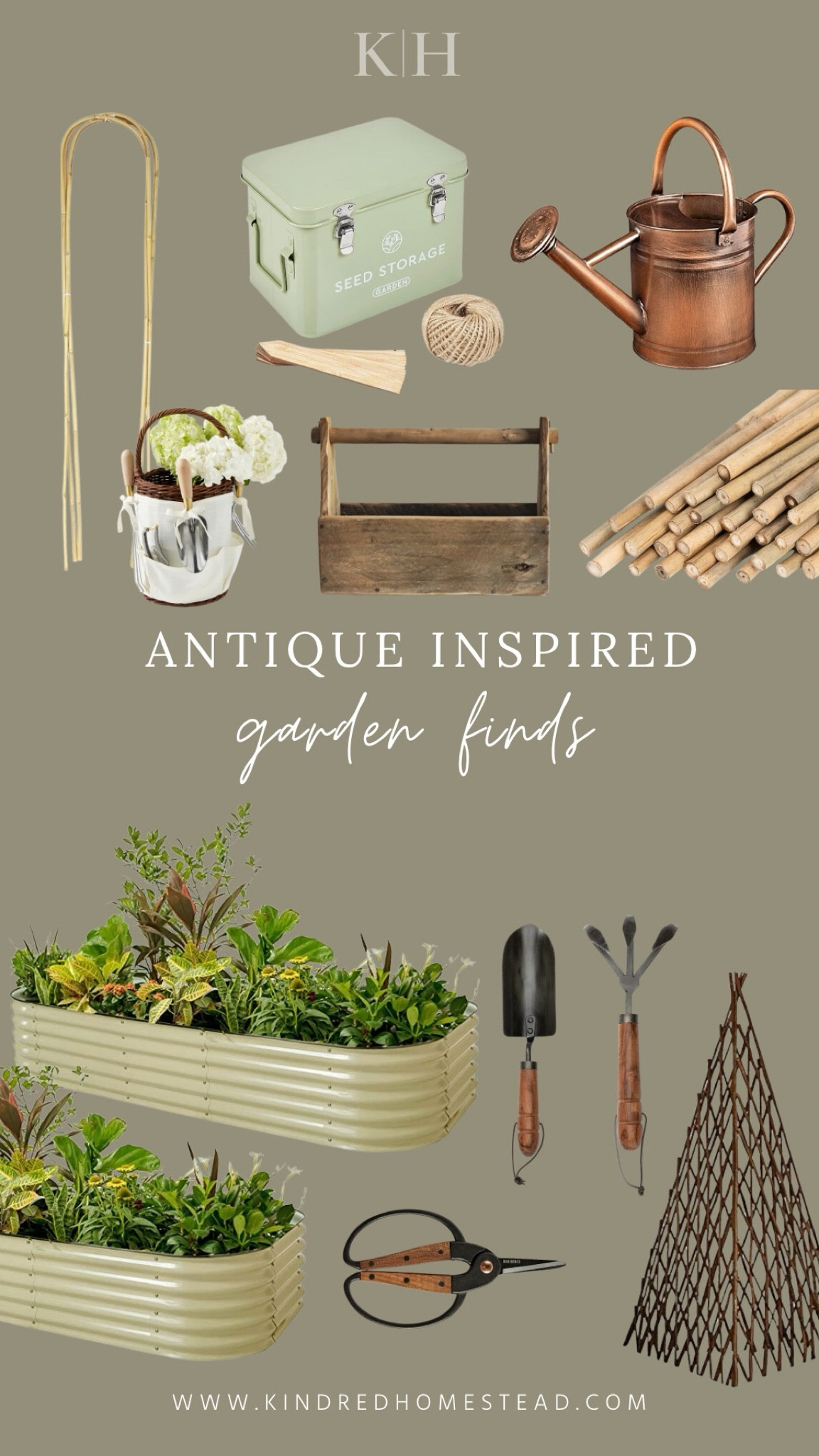 Antique inspired gardening finds for raised beds and backyard garden essentials including charming vintage inspired pieces like shears, shovels, baskets, boxes, trellises, watering cans and more!

#LTKHome #LTKSeasonal