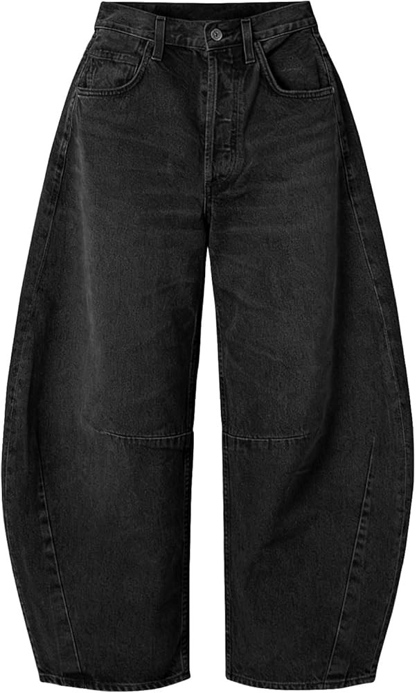EXLURA Womens Barrel Jeans Wide Leg Y2K Boyfriend Denim Pants Hip Hop Vintage Baggy Jeans Cotton ... | Amazon (US)