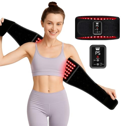 Red Light Therapy Belt, Rechargeable Infrared Light Therapy Device with Massage and Timer, Wearable Cordless 660nm&850nm Dual-Wavelength Wrap Belt for Back, Abdomen, Joints & Muscle Pain Relief | Amazon (US)