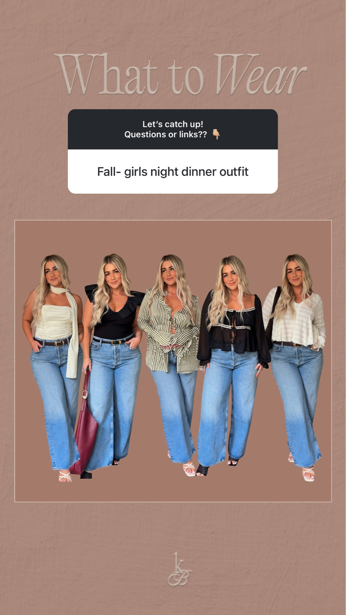 What I would wear to girls night💞 jeans and a cute top always if I am unsure of that to wear! #jeans #tops #girlsnight 

#LTKMidsize #LTKFindsUnder50 #LTKStyleTip