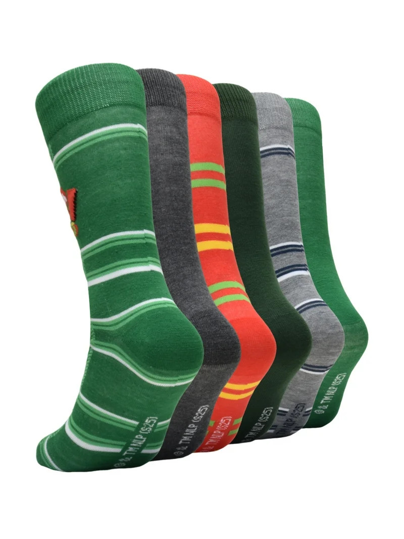 Elf The Movie Men's 6-Pack Crew Socks, Sock Size 10-13 | Walmart (US)