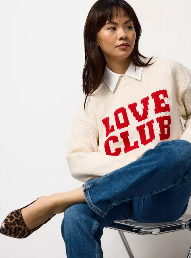 Valentines Cream Love Club Knitted Jumper 8 | Tu Clothing