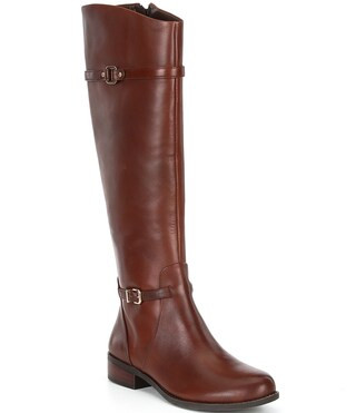 Gianni Bini Mirrie Wide Calf Tall Leather Riding Boots | Dillard's | Dillard's