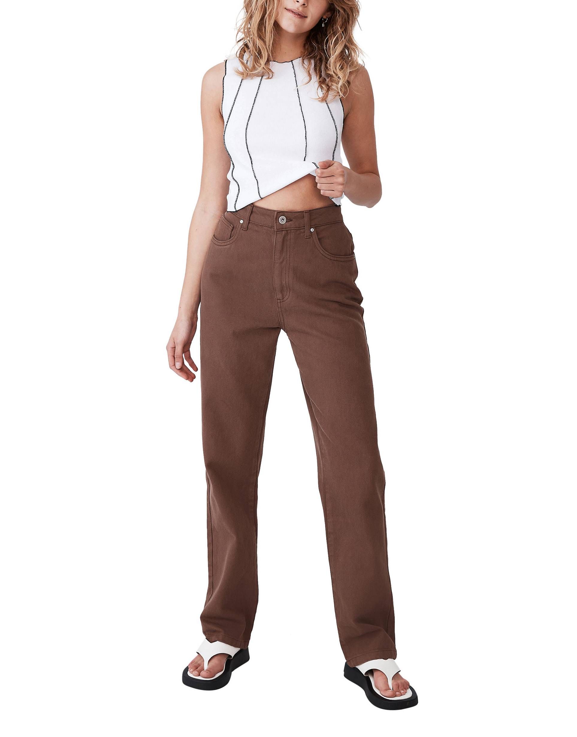 Cotton:On long straight leg jean in brown | ASOS (Global)